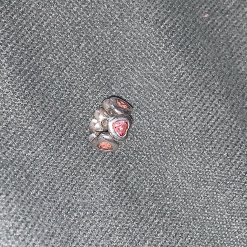 Pink Crystal Hearts Spacer